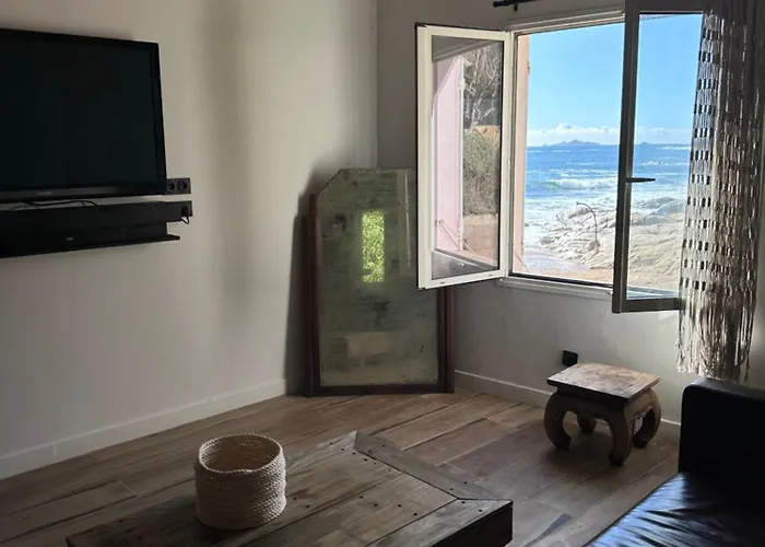 Cabanon Sur La Plage Vue Sur Les Sanguinaires